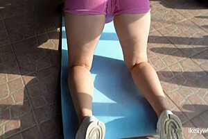 Hey, watch your dirty gym fantasy girl riding a huge dildo till she cums!