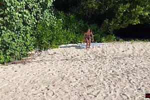 Wow! Pissed on a girl at public beach—she was stunned!