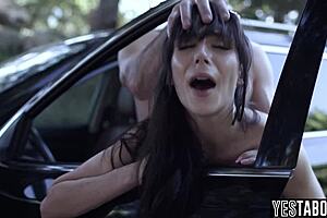 Stepfather caught fucking stepson's big ass teen girlfriend outdoors