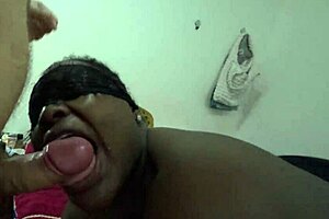 Black wife sucks me off and takes cum in mouth 😍