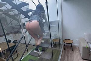 Latina Lilly cleans up and takes big ass pounding