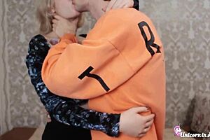 this babe with big tits gives close-up blowjob and handjob