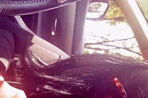 Milfycalla's wild ride in a car. Outdoor fun with a sexy European slut.