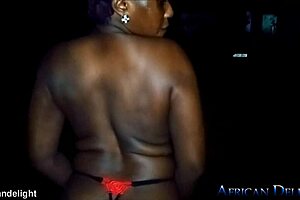 naked ebony slut in garden gets facial in shower after deepthroat.