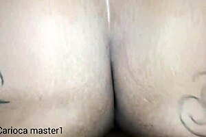 This brunette slut sucks big black cock eagerly for a facial 😍