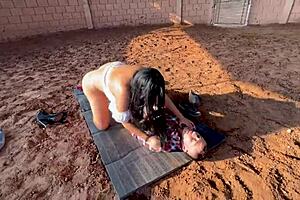 Colombian BBW with Huge Tits and Ass Bangs Cowboy! Outdoor Barn Sex with Wild Squirt!