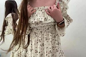 Tried on a new dress at home. Ended up fucked hard in wild action!
