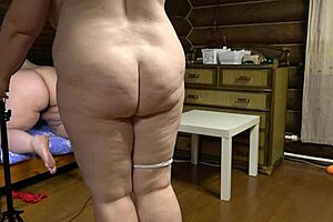 Fat-ass mature lesbians flaunt holes in wild homemade sex chat!