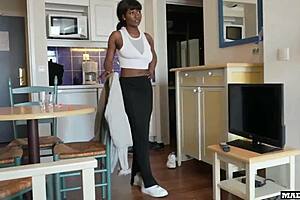 Dominatrix guard with big tits catches us and offers blowjob to avoid police