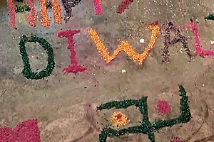 happy diwali wishes from a chubby dancer with lipstick