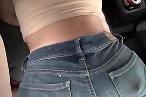 Real Hooker Sucks Cock Hard in Backseat Action