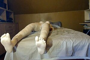 Curious old man at 50 explores naughty fun with his trusty sex doll.
