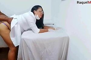 nurse and aesthetician watch patient's hard cock in hospital 😏