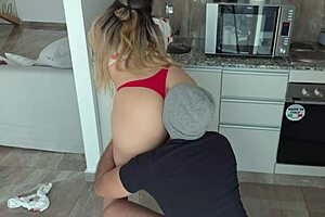 Why is my big ass stepsister teasing me in the kitchen until we end up fucking hard?