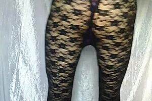 Transsexual amateur with big ass starts solo session by slapping cheeks repeatedly