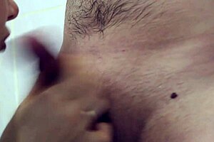 Oh wow, spying on my stepson in the shower! Mom washes his cock, sucks it, jerks him off, and he finishes right in her mouth before she says thank you and leaves