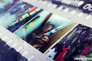 Tattooed teen gets doggystyle fuck at work with condom