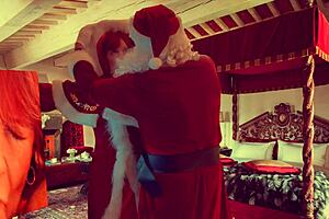 Granny Carmen celebrates Christmas in July with a naughty double vibrator session.