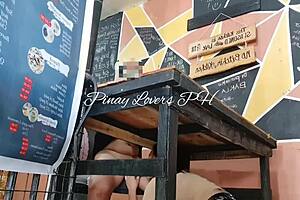 Why settle for privacy when I can pound my horny girlfriend's tight pussy in a public restaurant?