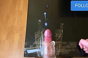 Shaking Legs Orgasm While Moaning and Cumming in Fleshlight