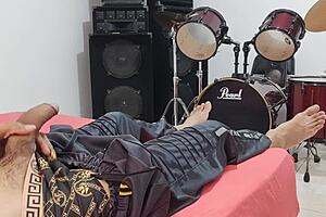 Tall Man Strokes His Monster Cock Solo On Camera