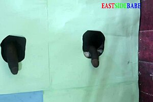 eastsidebabe and patricia9ja took turns handling tasks one by one at the glory hole setup