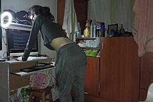 hot sex with very hot alubna letting me penetrate her tight pussy while she does chores