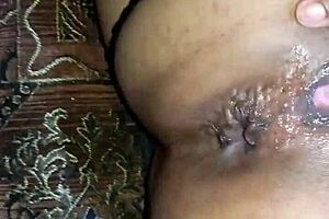 hijastro found me in lingerie and gave me a good ass and pussy licking, ending with tearing my virgin ass with creampie.