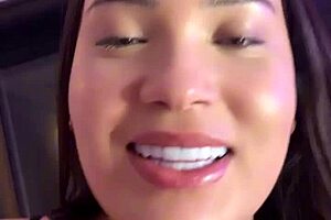 Asian babe dives on monster cock for outdoor blowjob and ass fucking