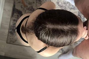 My roommate's boyfriend said, I'll fuck you hard in the kitchen with creampie