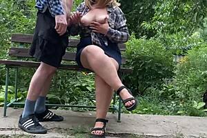 My mother-in-law's gorgeous natural tits covered in my warm cum