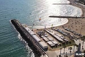 Rich babe rides dark cock to intense orgasm