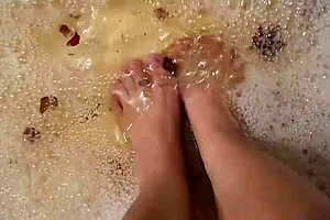 Washing My Feet With Rose Petals And Herbs After A Hard Day Of Work