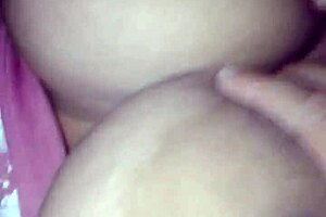 why is that latina amateur touching her big tits like that?