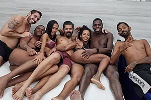 Brazilian sluts yasmin ribeiro and afrodite hotwife in rough anal orgy