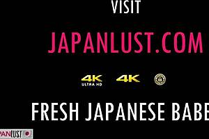 Amateur Japanese teen 18+ sucks cock then rides it in pov creampie