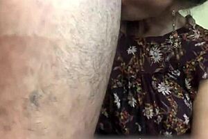 depraved lady sucks two dicks in the sauna hall threesome sex wife 😜