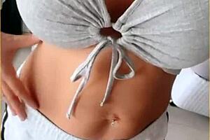 Wifey flashes tits in shirt