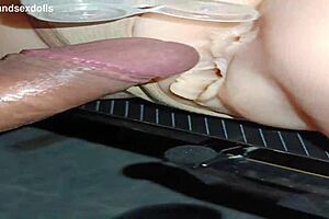 hey trailer candy in beige panties bent over for vaginal sex on desk 😏