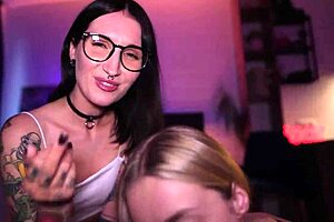 My stepsister and her friend won't let me relax with their big tits and anal fun.