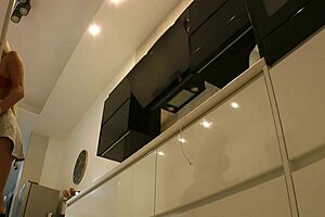 i'm that big boobs blonde housewife teasing in the kitchen with no panties on