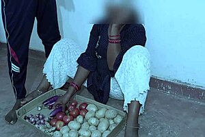 Sabji wali bhabhi engages in playful reality interaction.