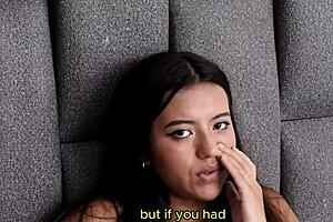 I caught her masturbating and gave her a creampie fuck