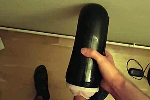 Guy uses fleshlight for intense solo session until he cums hard in homemade video