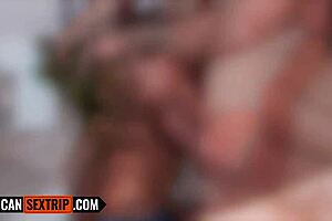 hot ebony teen 18+ gets her tight pussy stretched by huge tourist cock! 😈🍆