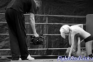 Hey check out this petite euro wrestling a busty les babe in a wild catfight