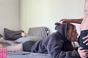 Stepsister in fluffy sweater do you love playing video games and sucking your stepbrothers huge dick with deepthroat cumshot facial?