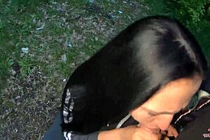 Evening park blowjob