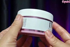 Influencer tests various products like pepper blend official wet line body oil and others in ASMR style