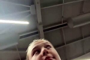 Public Natural Tits Play With Nipple Clamps